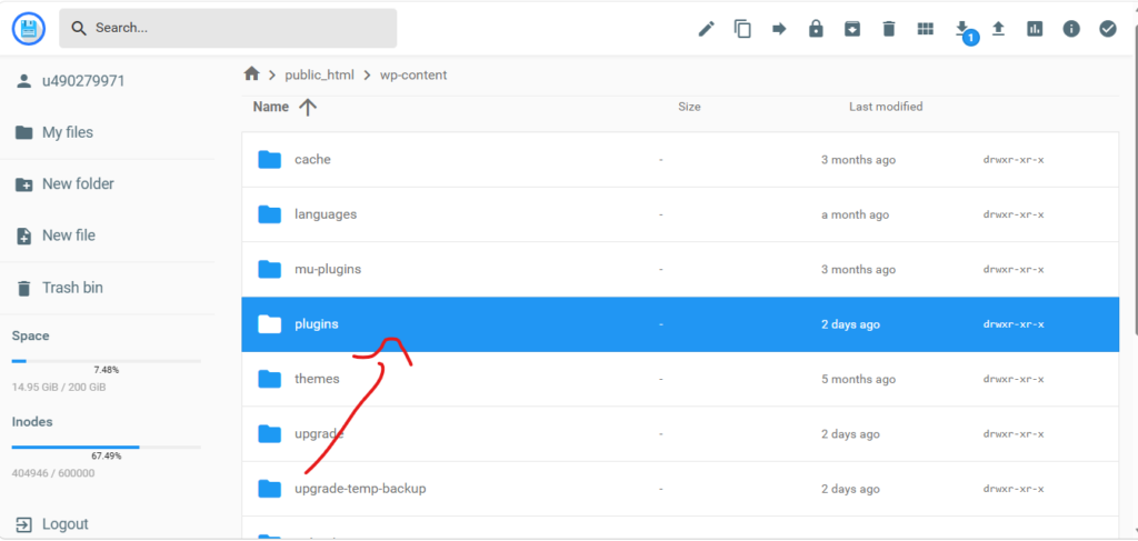 Desativar temporariamente todos os plugins pelo o gerenciador de arquivos do servidor ou FTP