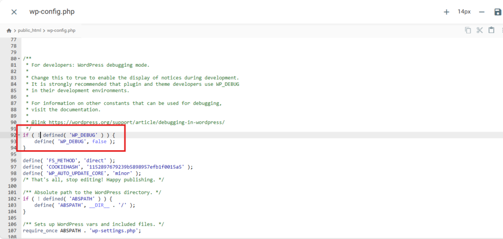 Modo debud do WordPress