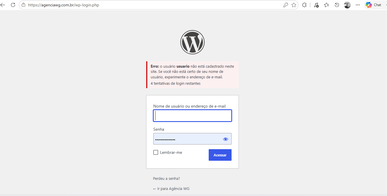 Recuperar login do Wordpress