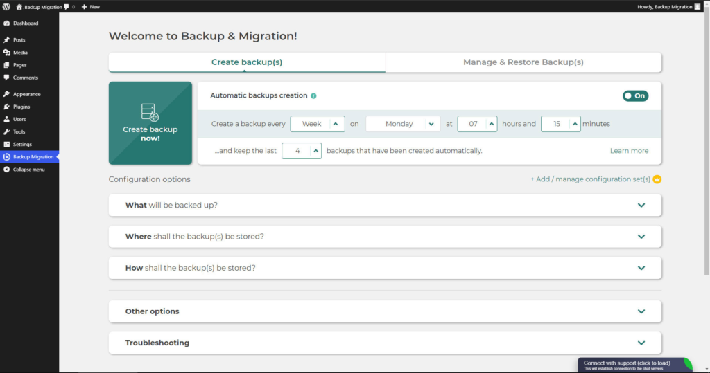 backup de site wordpress